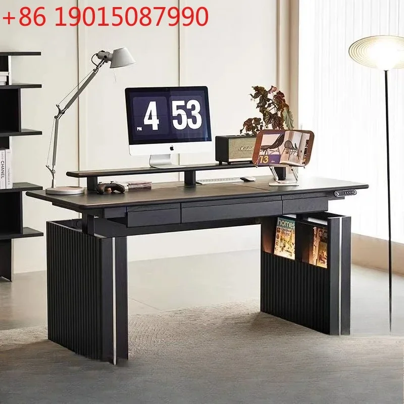 

Nordic solid wood computer desk workbench desktop adjustable electric lifting table