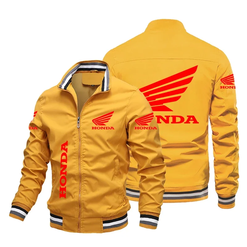 Men\'s Honda Red Wing Racing Logo Print Jacket Windproof Windbreaker Honda Racing Team Biker Jacket Motorcycle Men Clothing Coats