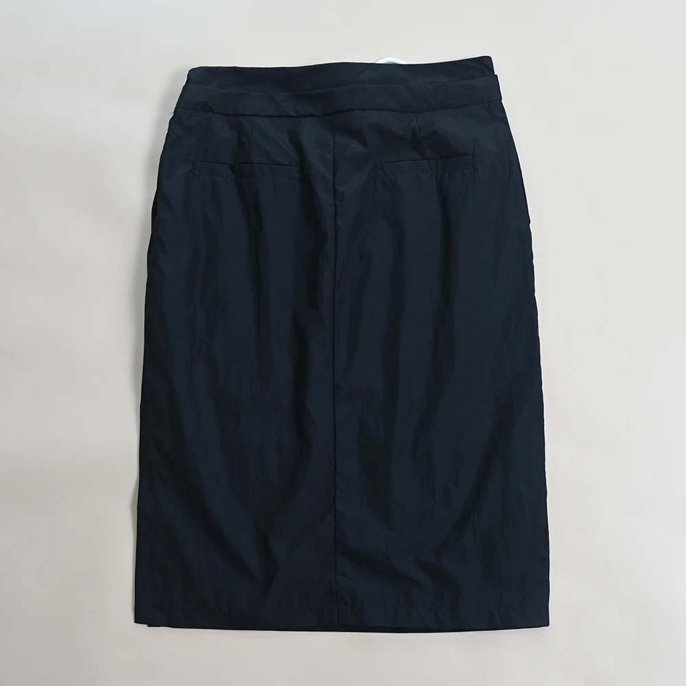 Ele Embroidered Letter Belted l Waist Split f Skirt for Women Sli Commute A-Line Loose Fit Mid-Length Pure C...
