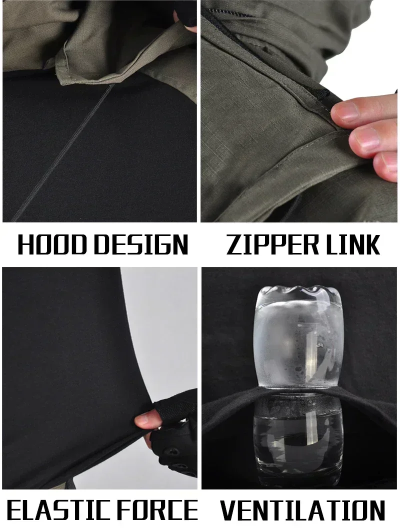 Uniforme tactique G3, combinaisons de Combat, combinaisons camouflage, ensembles résistants à l'usure, pantalons Cargo + coussin, ensemble de Camping de randonnée Airsoft