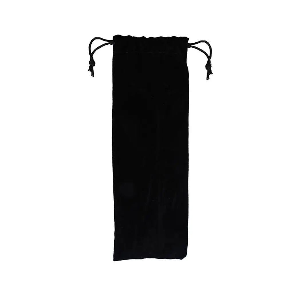 10 PCS Black Straws Carrying Case Pouch Bag Reusable Holder Drinking Storage Flannel Travel