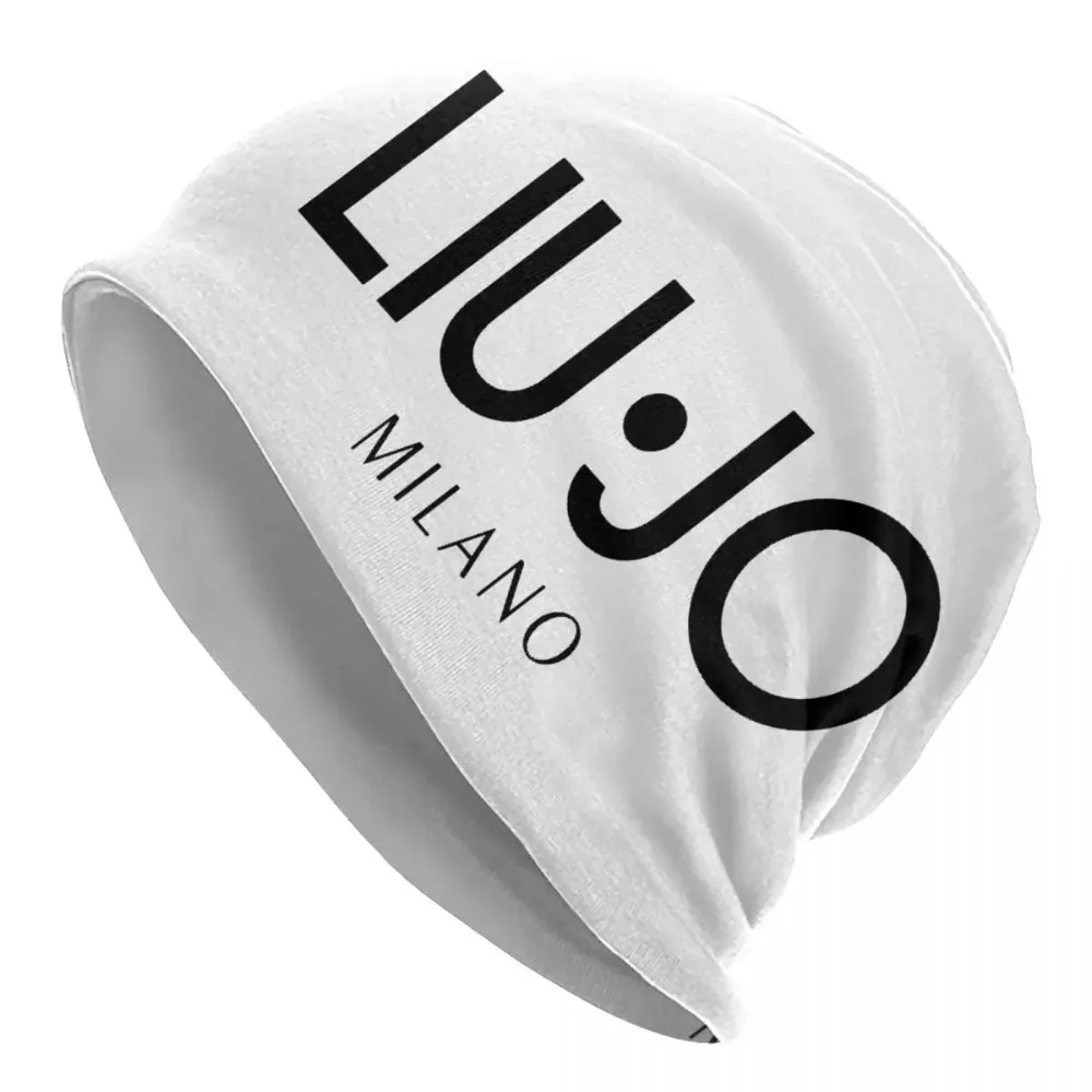 Liu Jo Logo Slouchy Beanie Unisex Winter Wear Skullies Caps Bonnet Knitted Hat