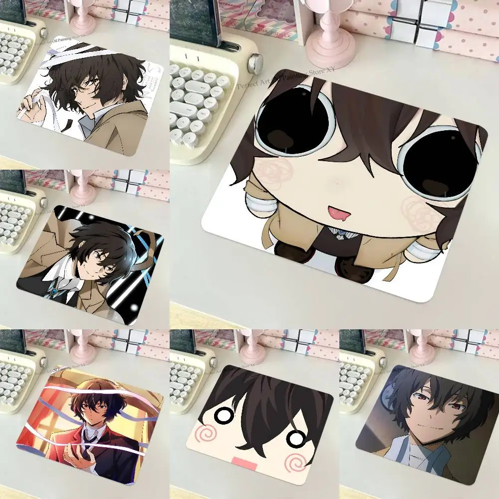 Osamu Dazai Mousepad Small LockEdge Mouse Pad For Gamers Computer Desk Pad Rectangular Anti-slip Rubber