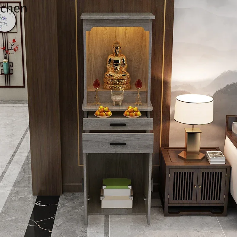 HYS  shrine shrine cabinet offering table Standing cabinet Statue offering table Guanyin cabinet Living