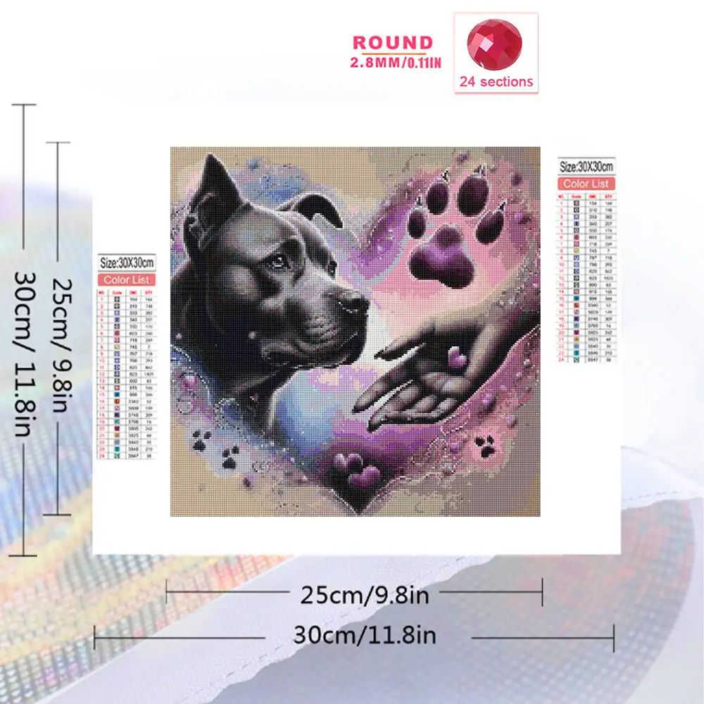 Evershine Full Square Round Diamond Embroidery Dog Animal Mosaic Footprint DIY Diamond Painting Hand New Arrival Wall Decor