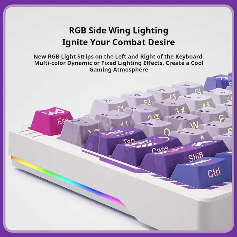 EK75 Anaya Teclado Mecânico Anime Conexão de Três Modos Impressão Lateral Sem Fio Personalizado Chave Completa Hot Plug PBT Ergonomia RGB