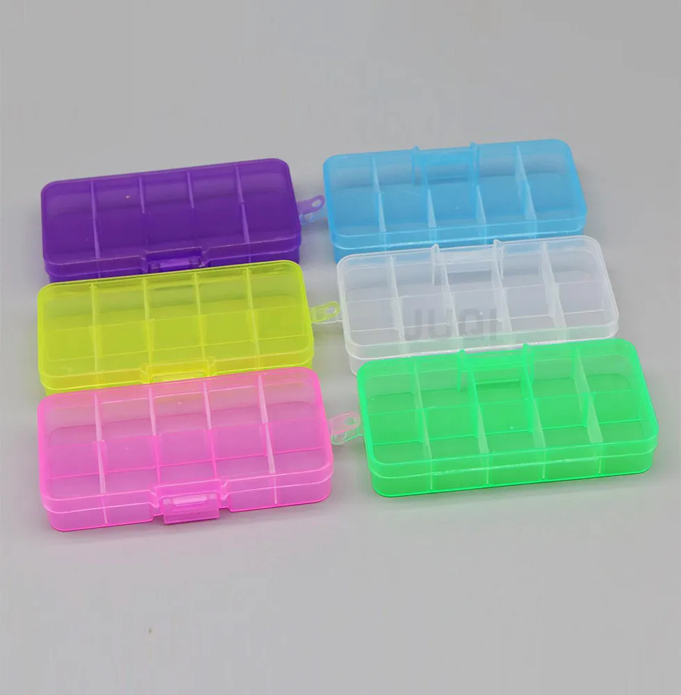 10 slot solid color conjoined buckle color portable jewelry tool storage box electronic parts screw bead organizer plastic box