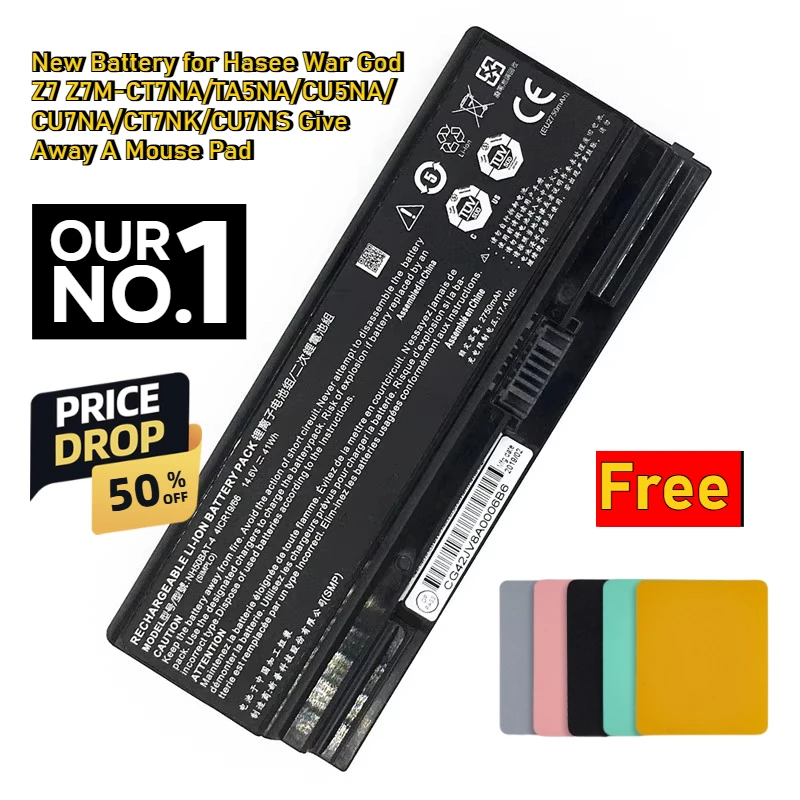 

Новый аккумулятор для Hasee War God Z7 Z7M-CT7NA/TA5NA/CU5NA/CU7NA/CT7NK/CU7NS Подарите коврик для мыши
