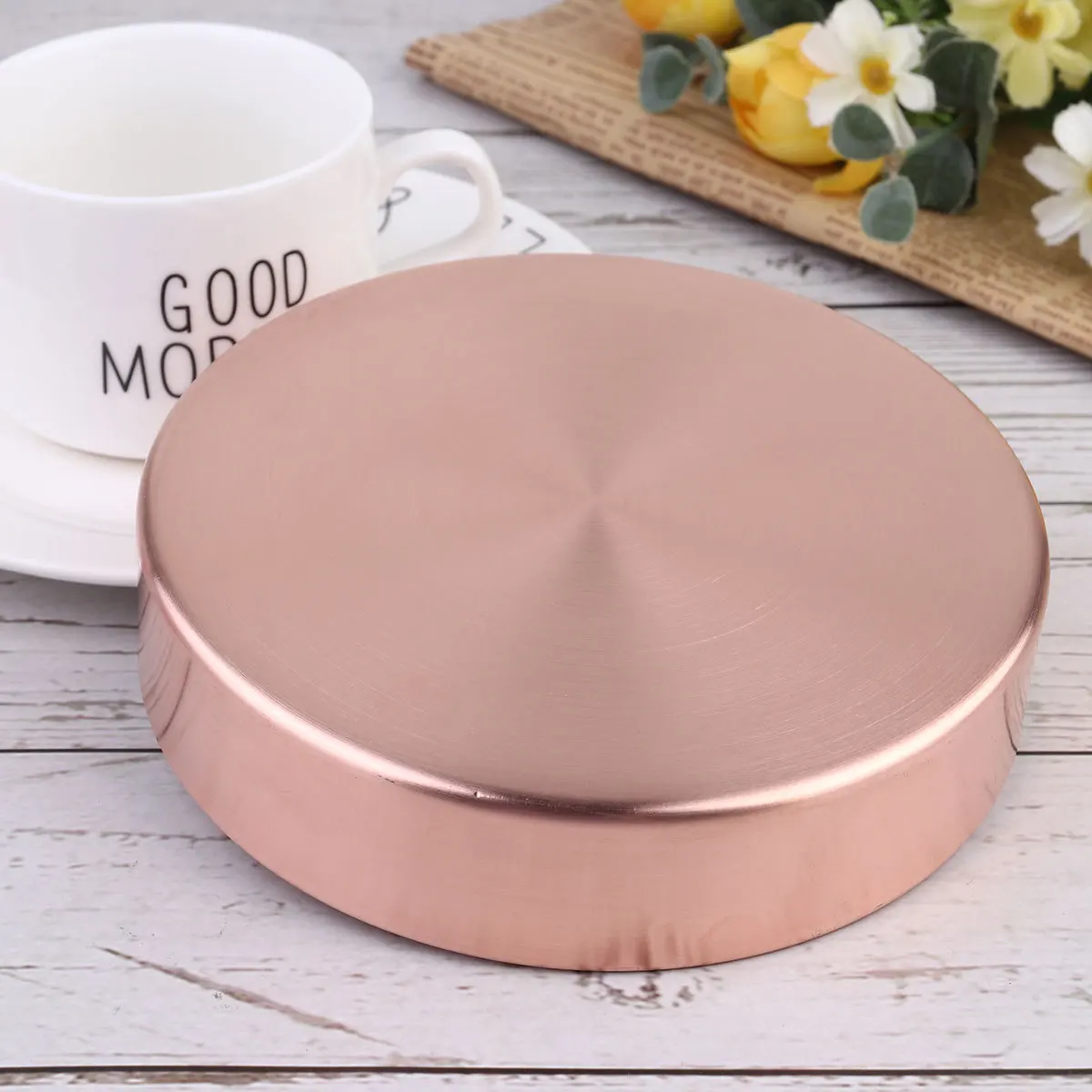 

14cm Copper Jewelry Tray Nordic Style Round Jewelry Storage Organizer Plate Decorative Rings Necklaces Nuts Food Serving