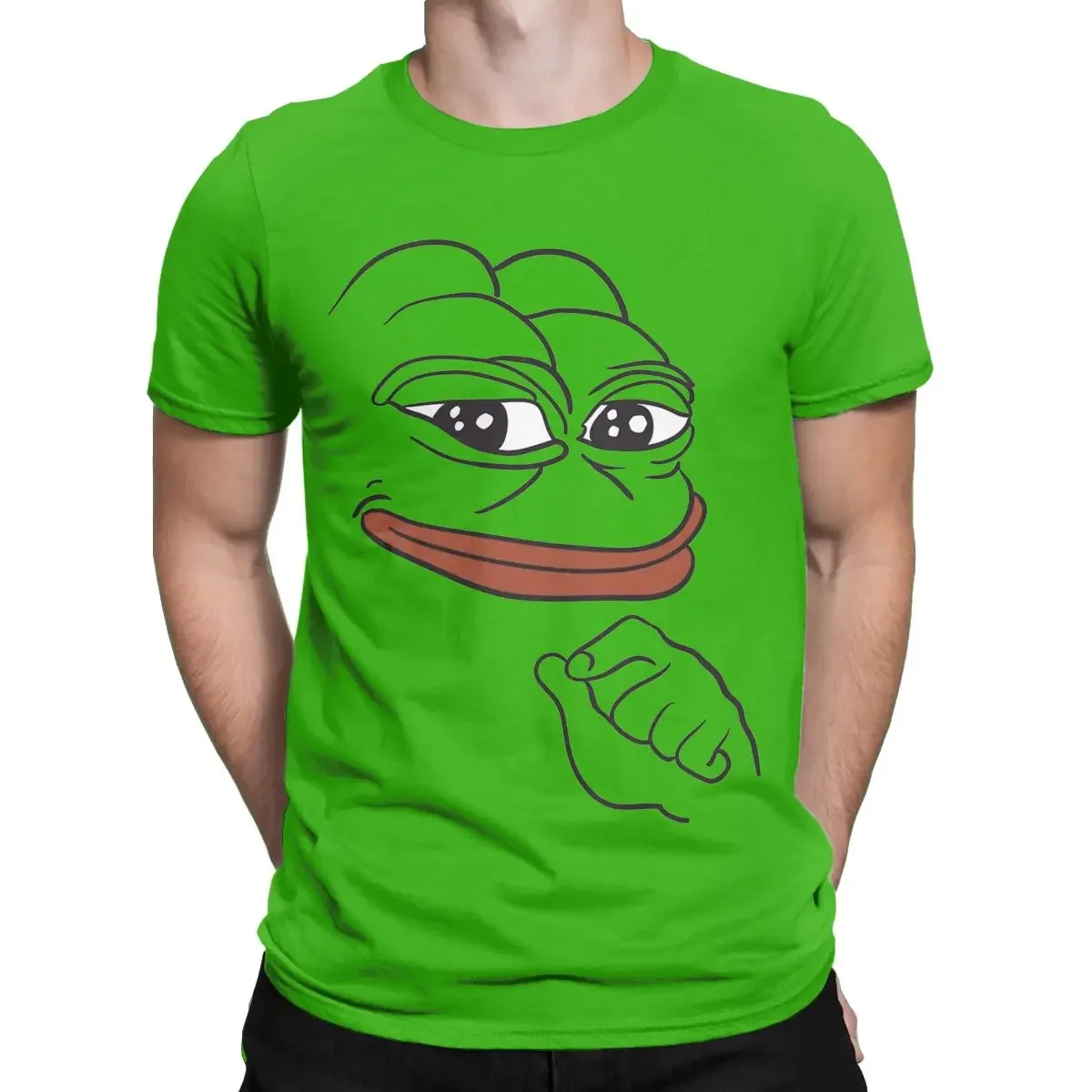 Men's T-Shirts Smug Pepe The Frog Fashion Cotton Tees Short Sleeve T Shirt Round Neck Clothes Birthday Present