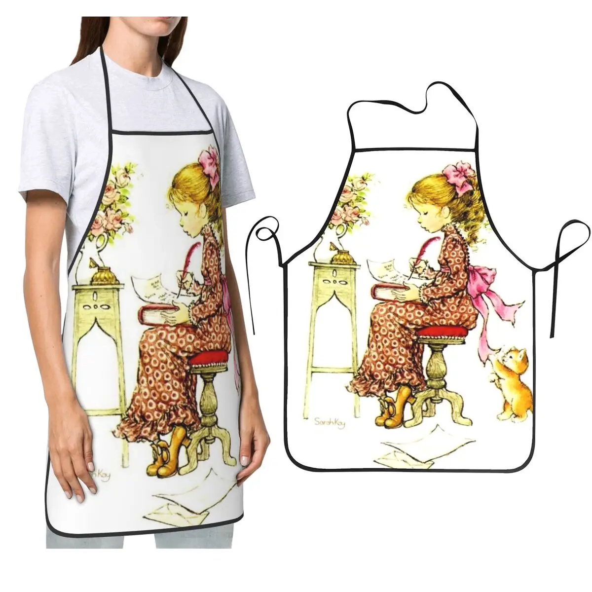 

Фартуки Сара Кей для девочек-качели, фартуки для шеф-повара, приготовления пищи, выпечки, водонепроницаемый нагрудник, кухонный сарафан для чистки для женщин и мужчин, живопись