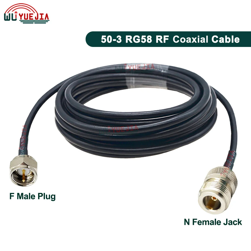 1Pcs L16 N to F RG-58/U Cable F Male Female to N Male Plug N Female Jack RG-58 Jumper 50 ohm RF Coaxial Extension Cable 15CM~30M