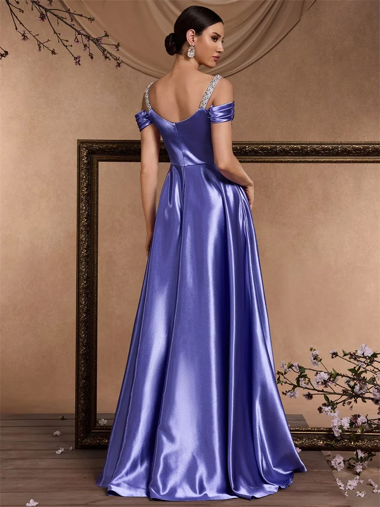 Lucyinlove luxury Off The Shoulder A-line Evening Dress Elegant Stick diamond Long Bridesmaid Party Gown Bodycon Cocktail Prom