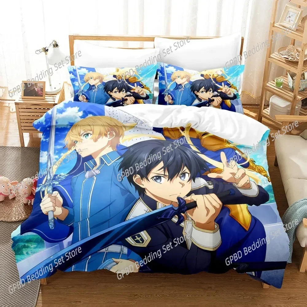 Anime Sword God Domain Bedding Set Single Twin Double Queen King Cal King Size Bed Linen Set