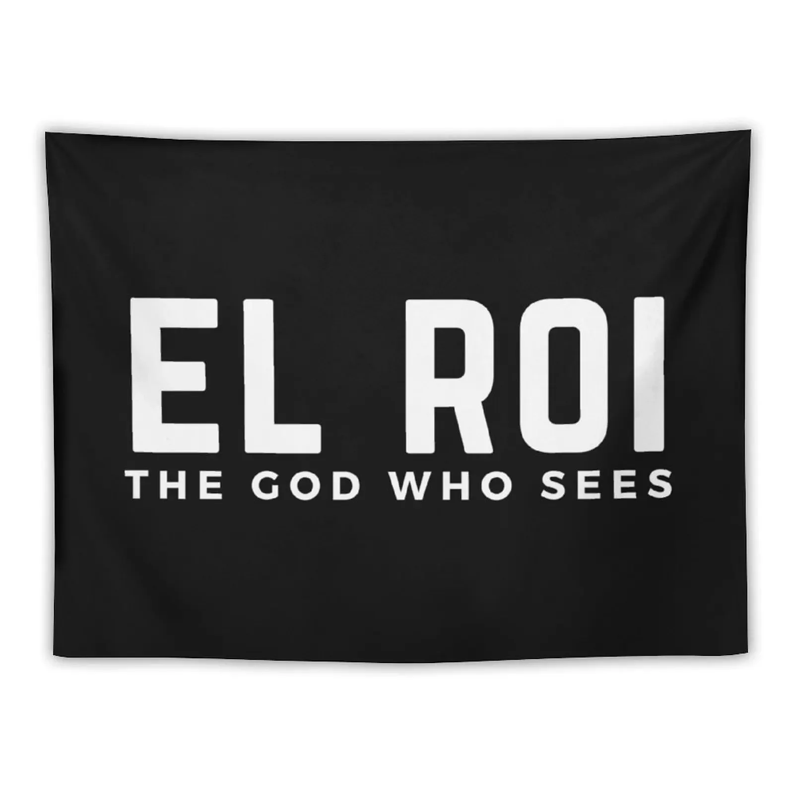 El Roi Hebrew Name of God with Black Background Tapestry Aesthetic Room Decors Bathroom Decor Tapestry