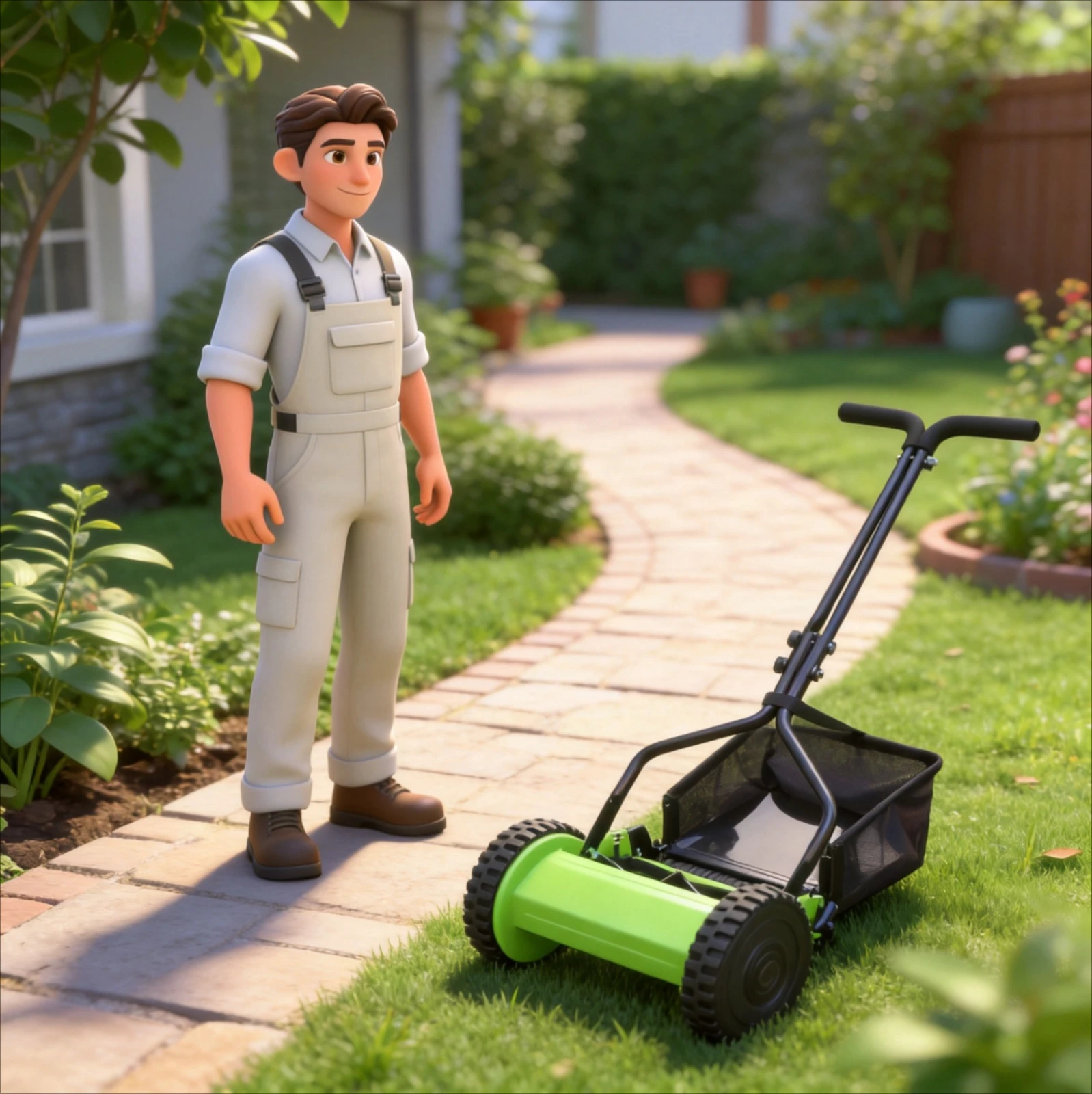 

Multifunctional Hand-propelled Lawn Mower, Compact Household Electric Garden Grass Trimmer