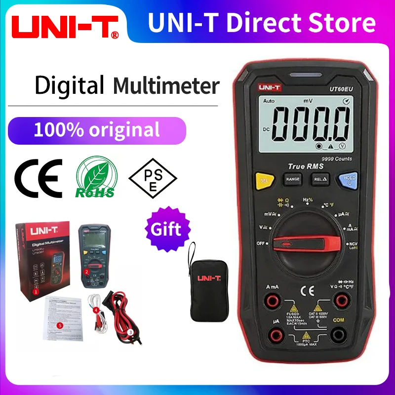 UNI-T UT60S UT60BT Slimme digitale multimeter True RMS AC DC Ampèremeter Voltmeter Ohm NCV REL NCV Auto Range Elektrische multitester