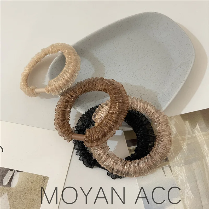 Bold Type Milk coffee color high elastic hair rope simple wild head rope temperament tied ponytail hair ring apron headdress