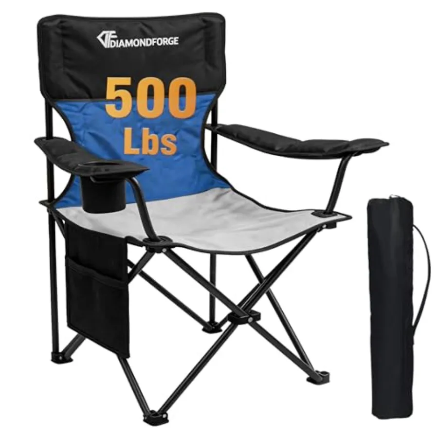

Складной туристический стул с высокой спинкой для взрослых, портативный, с широким подстаканником и боковым карманом, для походов и отдыха на природе