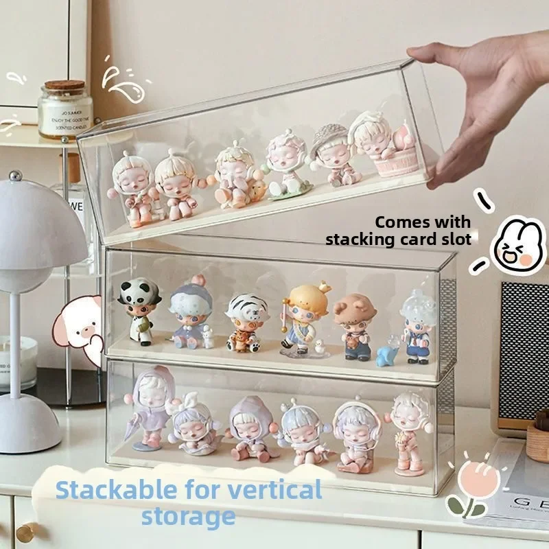 3pcs Storage Box Figurines Dolls Display Shelfacrylic Transparent Display Cabinet Dustproof Storage Model Show Box Organization 2