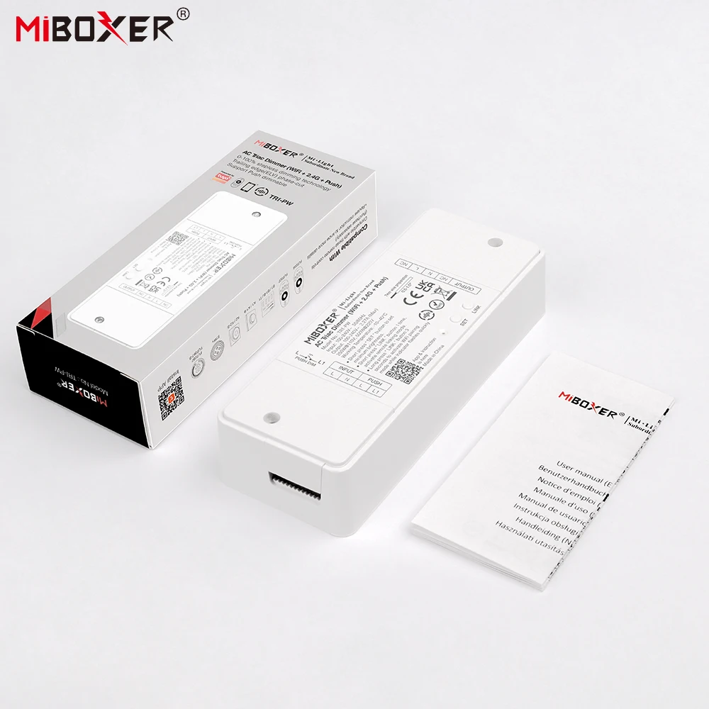

Miboxer TRI-PW AC100-240V 500W 2.4GHz+Push Tuya Smart Dimmer Switch for Traditional incandescent/halogen/ triac dimmable lamps