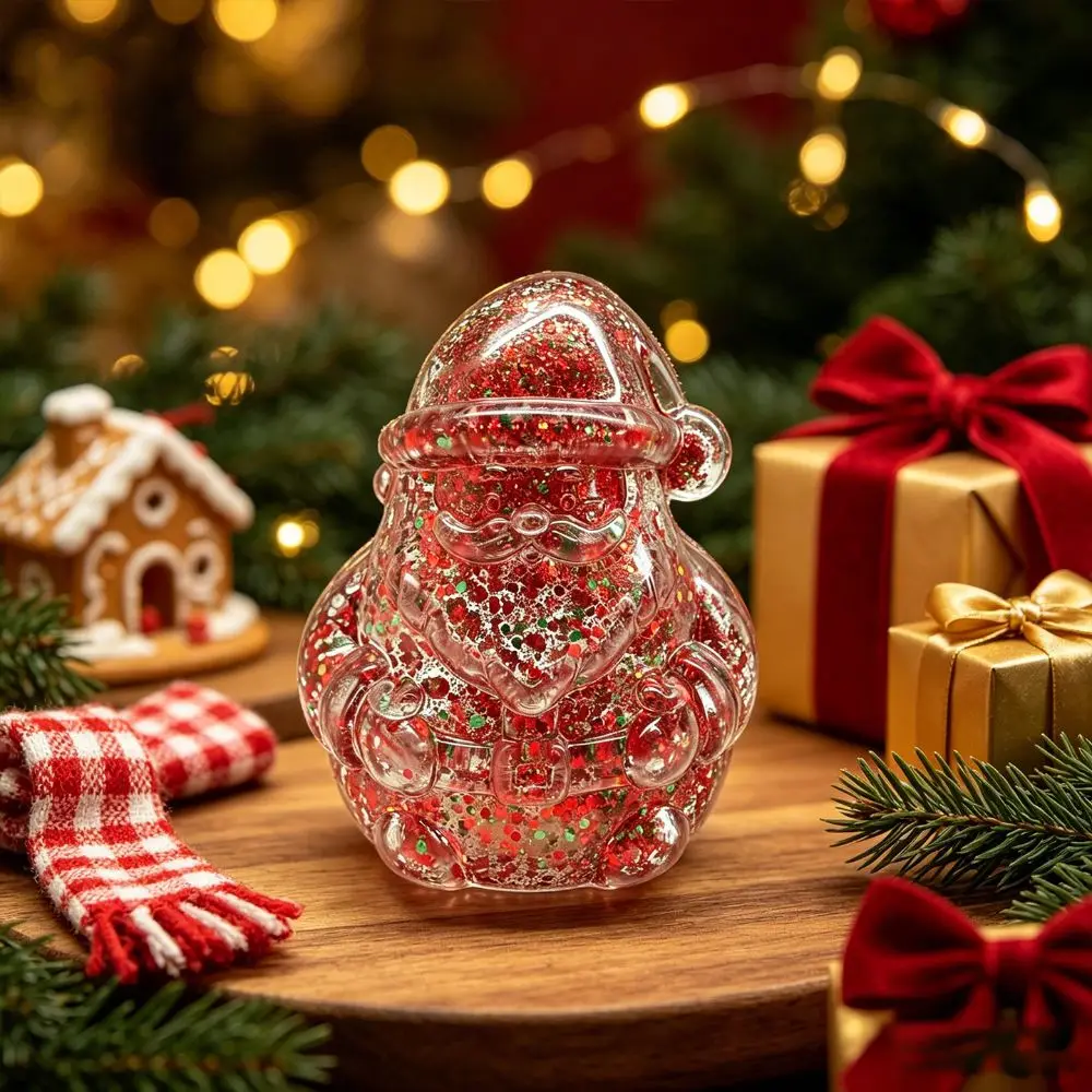 Christmas Tree/Santa Claus Shape Christmas Pinch Squishy Toy Glitter Slow Rebound Xmas Anti Stress Squeeze Toy TPR With Sequins