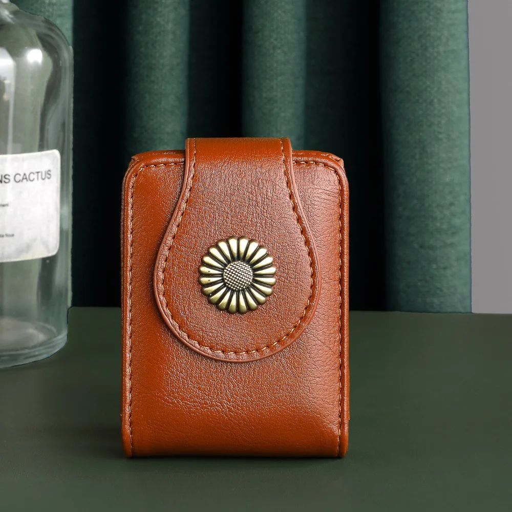 

PU Leather Pu Cosmetic Bag with Makeup Mirror Lipstick Storage Mini Storage Bag Fashion Protective Case Makeup Bag with Mirror