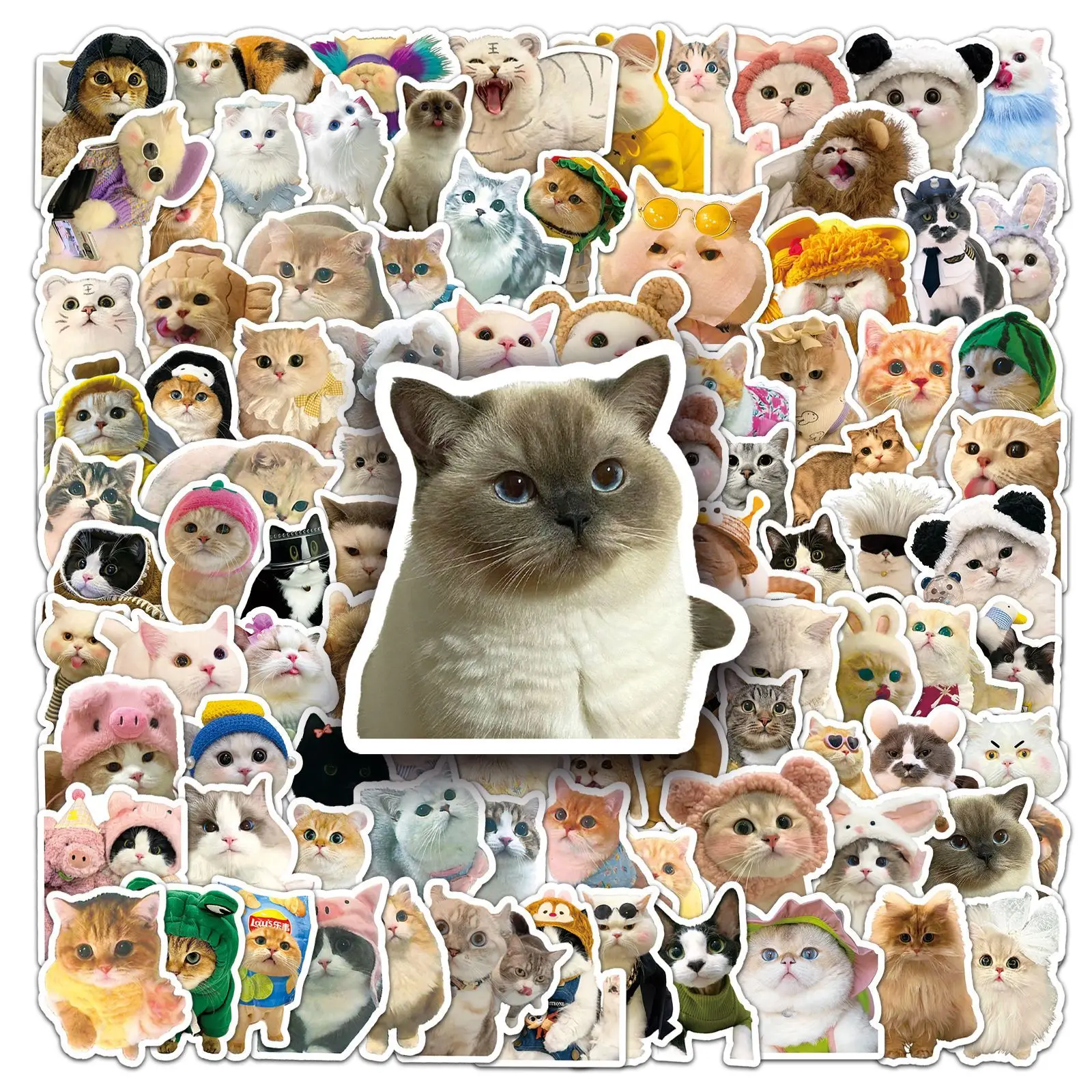 

100 Pcs Cute Cartoon Kitten Stickers, Ins Style Decor Stickers for Guka, Journals, Phone Cases, Resin Crafts, Laptops & Tablets