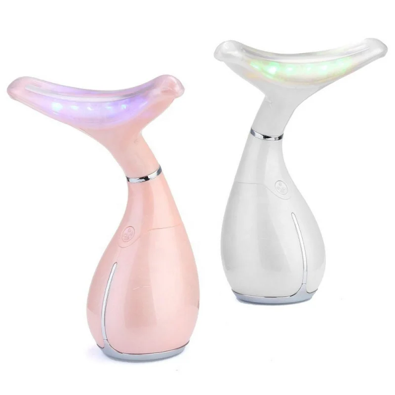 LED Neck Massage Vibration Skin Tighten Lifting Massager Beauty Device