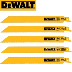 Dewalt DW4809  Reciprocating Saw Blade Durability In Set Of 8-Inch 14 TPI  Saw Blades For Thick Metal Cast Iron Alloy Wood 5PCS