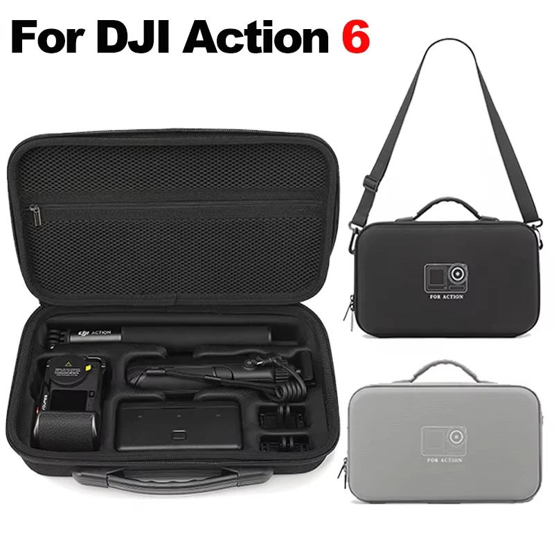 For DJI Osmo Action 6 Handbag Anti-pressure Storage Box Shoulder Bag Hard Shell Carrying Suitcase Camera Accessories