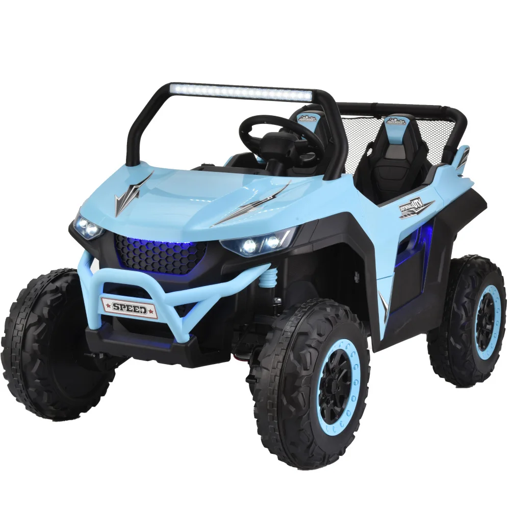 24V 4WD Kids Ride on car, 2 Seater Kids Ride on UTV, Big Battery, Easy-Drag System, w/parents control, Soft Braking