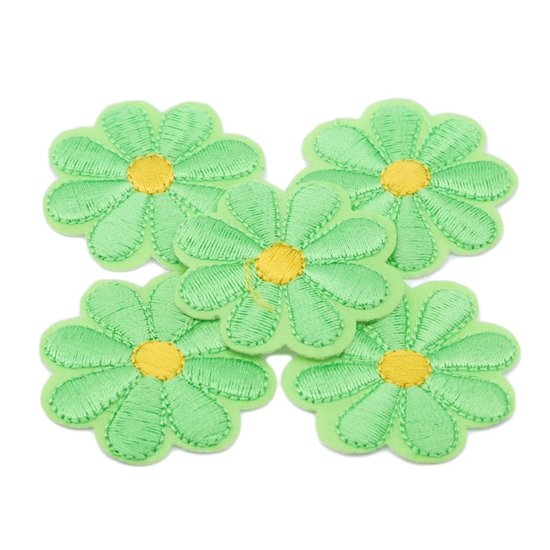 10/20PCS Embroidery Daisy Sunflower Flowers Sew Iron On Patch Badges Daisy Bag Hat Jeans Clothes Applique DIY Crafts