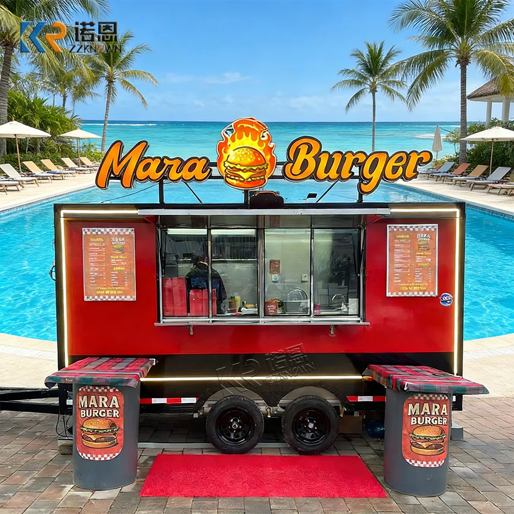 

Multifunction Food Truck Mobile Kitchen Ice Cream Cart Outdoor BBQ Pizza Trailer Ice Cream Fast Food Trailer with Full Equipment