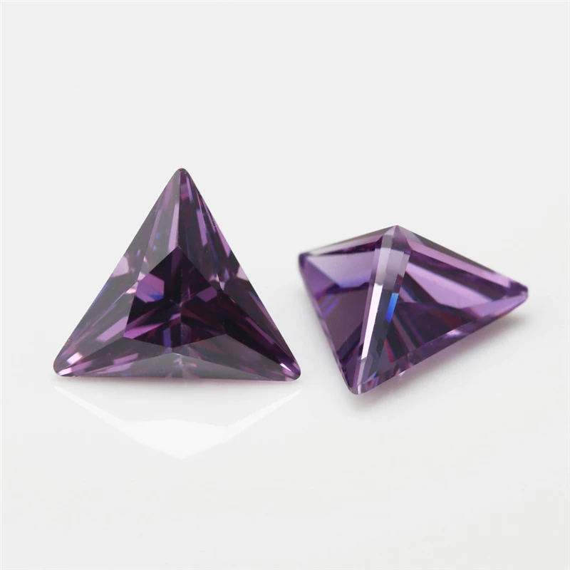 Size 3x3mm~10x10mm Triangle Shape Loose Cubic Zirconia Stone 5A Zircon CZ Synthetic Gemstone For Jewelry