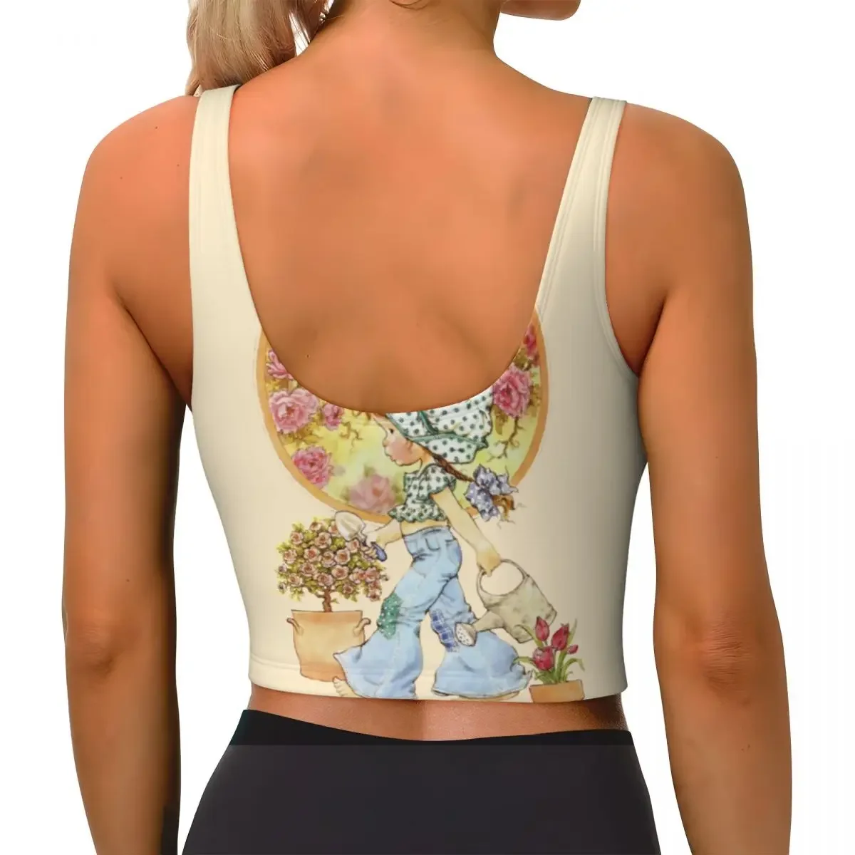 حمالة صدر رياضية مخصصة عالية التأثير من سارة كاي جيرل كارتونية للنساء في صالة الألعاب الرياضية واليوجا