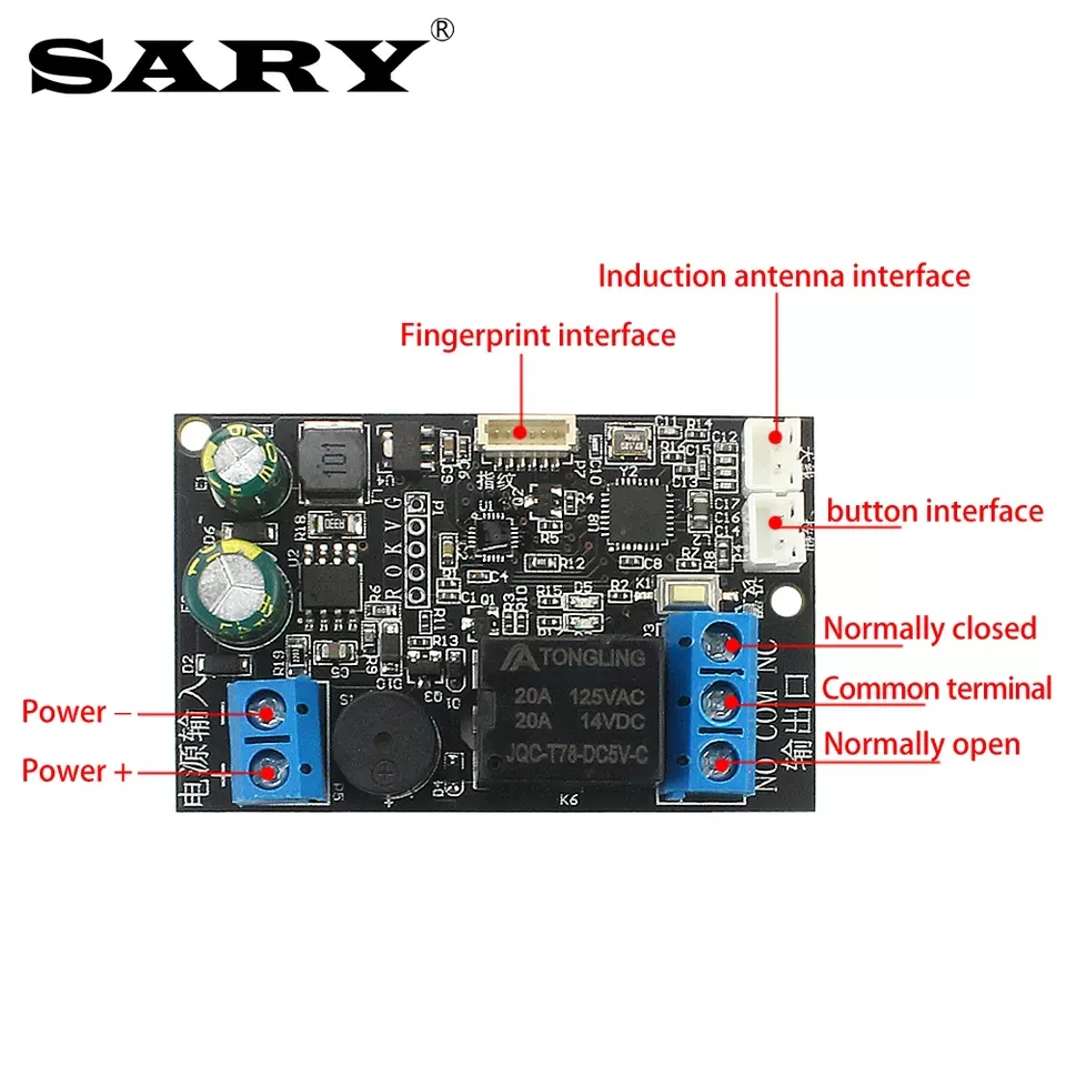 Imagem -04 - Placa de Controle da Identificação da Impressão Digital do Telefone Móvel Nfc Indução Relé Placa-mãe ic Cartão 13.56mhz Controlador Acesso