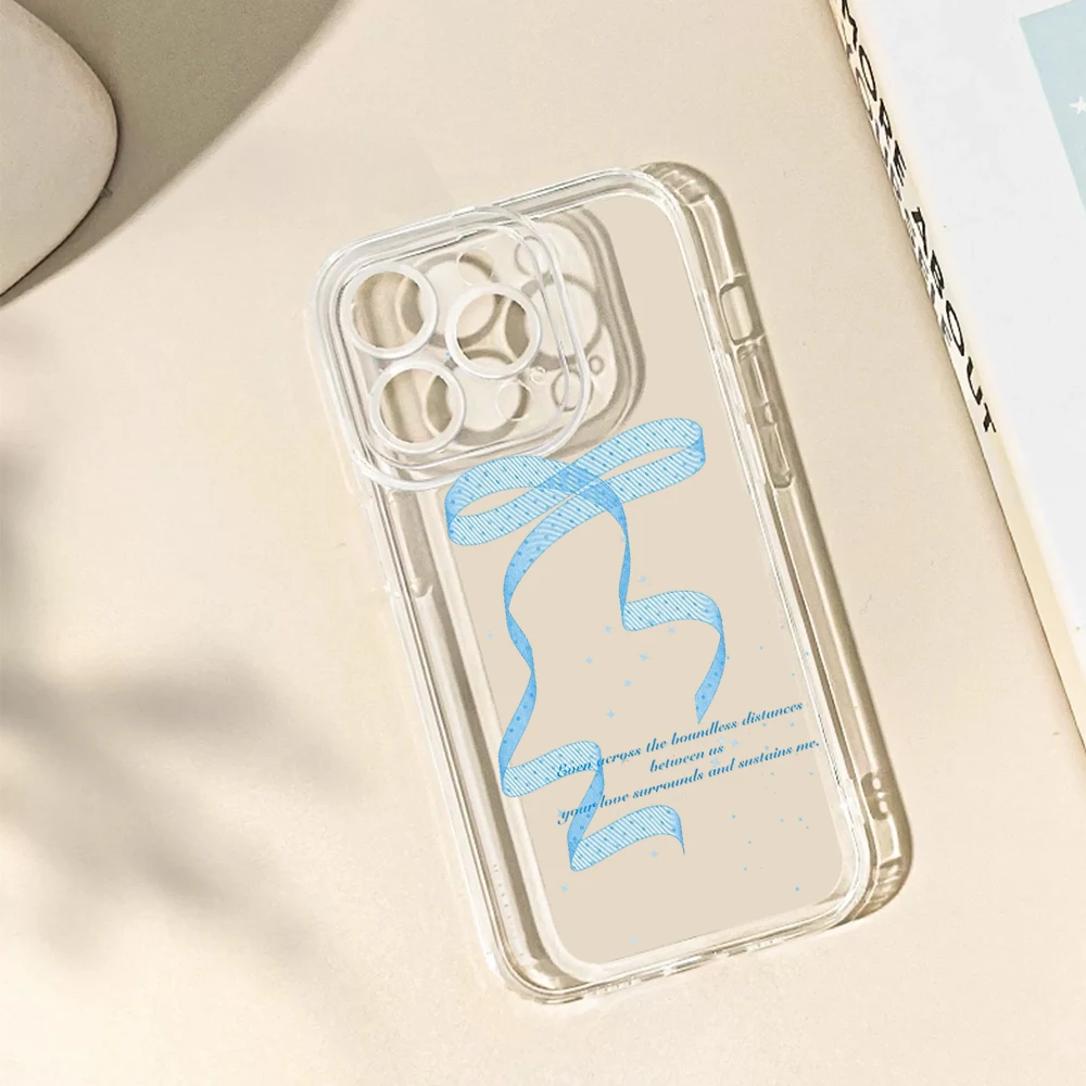 Dreamy Wave Dot Ribbon Silicone Phone Case for IPhone 17 16 15 14 13 12 11 Pro Xs Max Air Mini 7 8 6 6s Plus SE 2020 2022 Cover