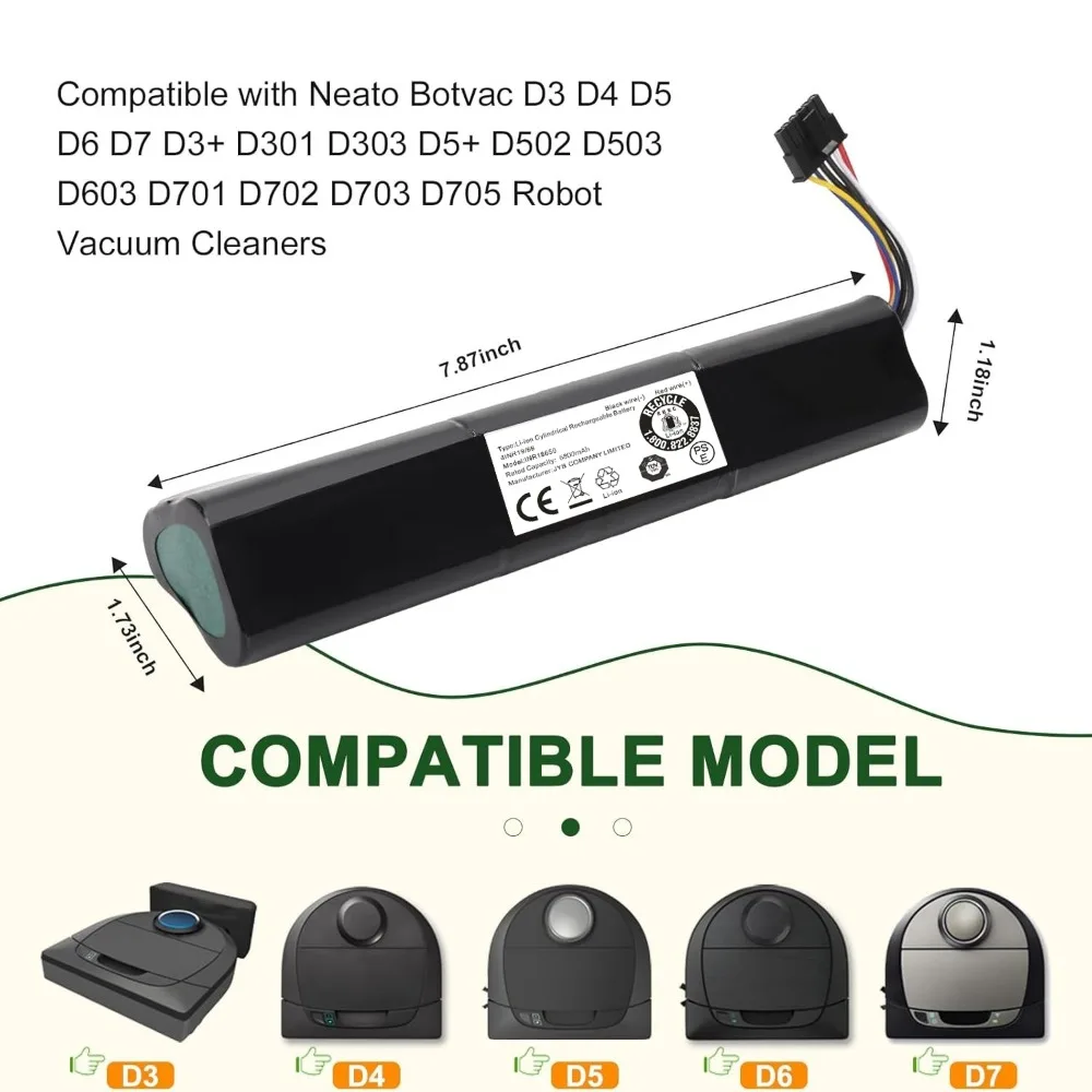 14.4V リチウムイオンバッテリーパック交換用 Neato Botvac D3 D4 D5 D6 D7 D3+ D5+ D301 D303 D503 D603 D701 D702 掃除機用