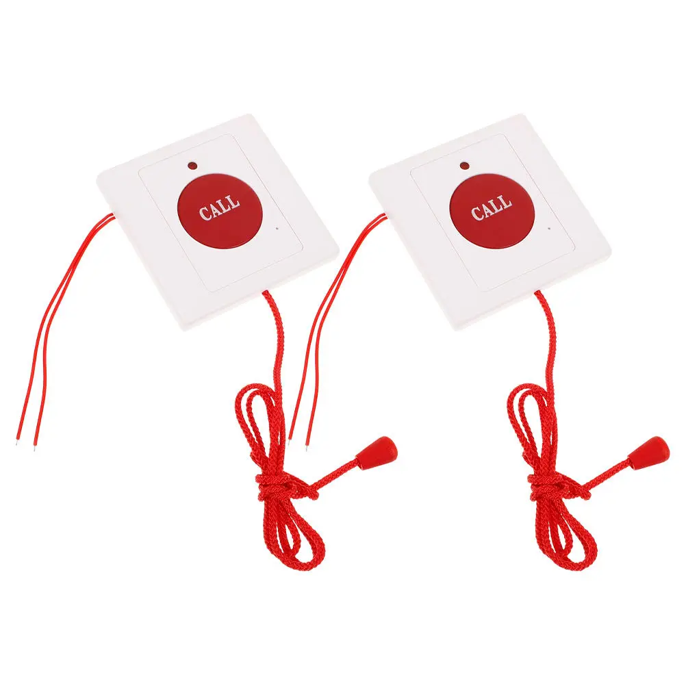 

2Pcs Elderly Emergency Call Button Wall Mounted Pull Cord Buzzer Alarm Button Patient Caregiver Pager Emergency