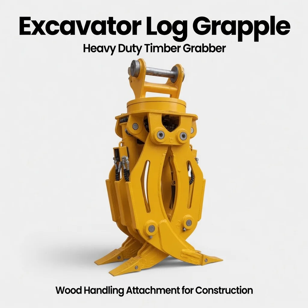 

Excavator Log Grapple / Timber Grabber, Wood Handling Attachment for Construction