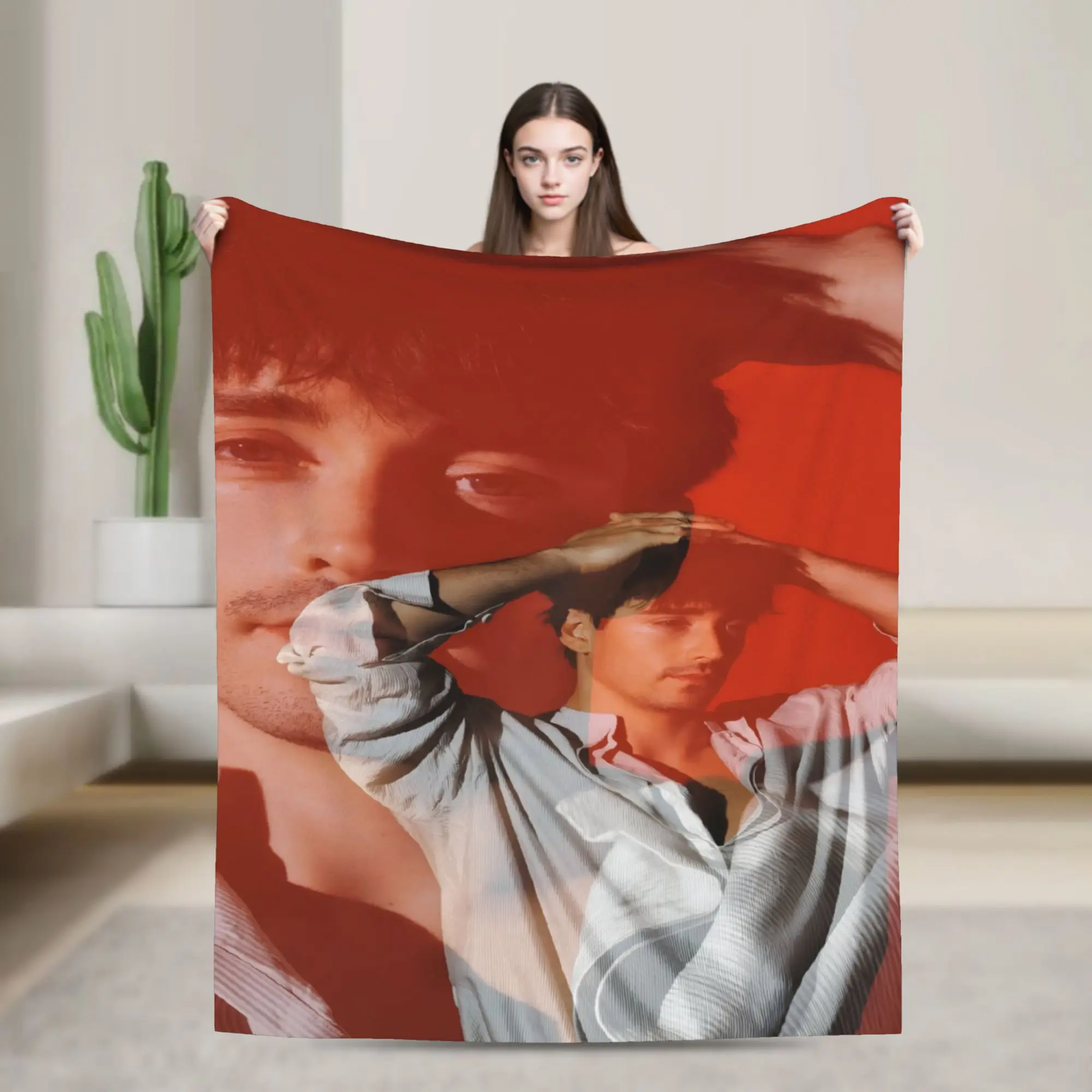 C-Charles L-Leclercs Flannel Blanket  Super Soft Throw Blanket for Couch Bed Decorative Funny Bedspread Sofa Bed Cover