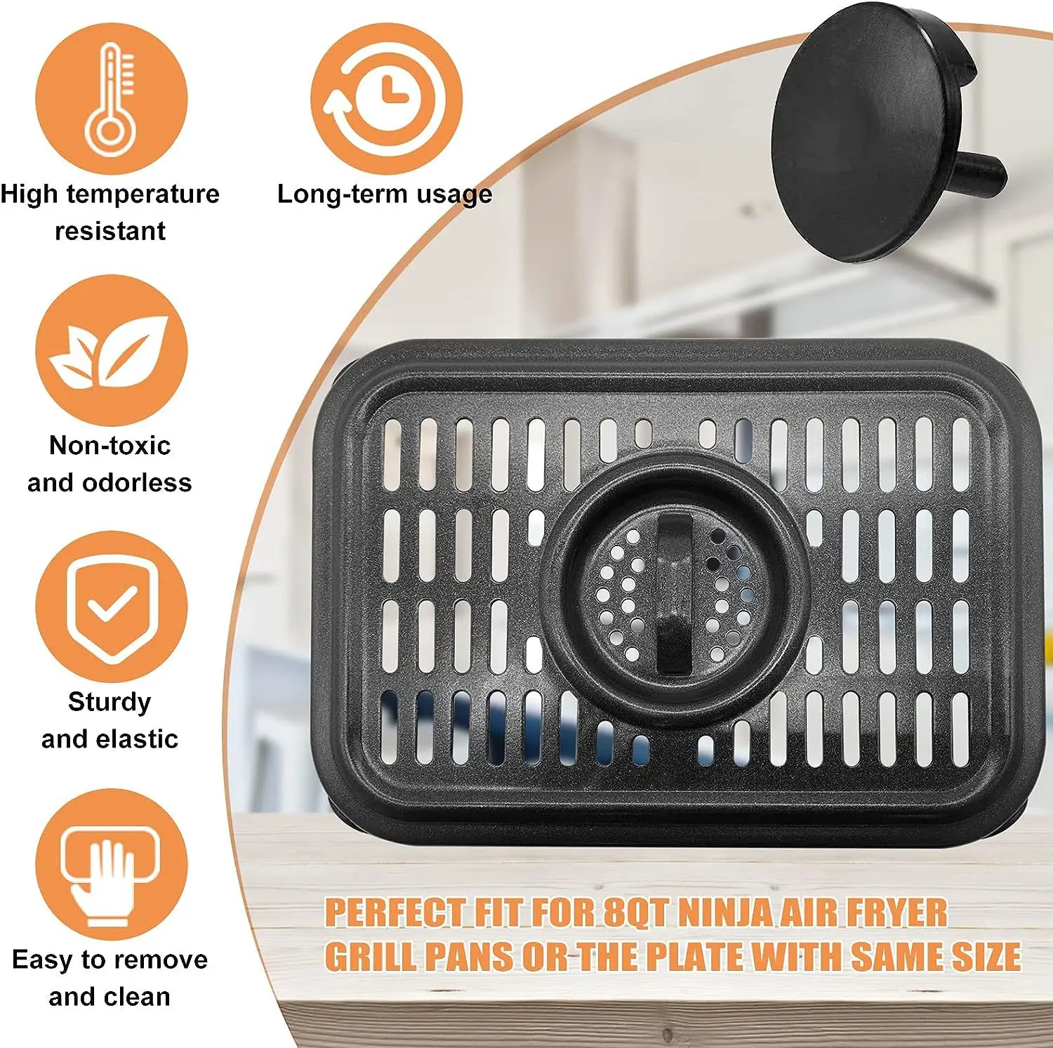 Air Fryer Accessories Air Fryer Rubber Feet Round Fryer Base Corner Guard Suitable for Ninja Foodi Airy Air Fryer DZ201 8 PCS