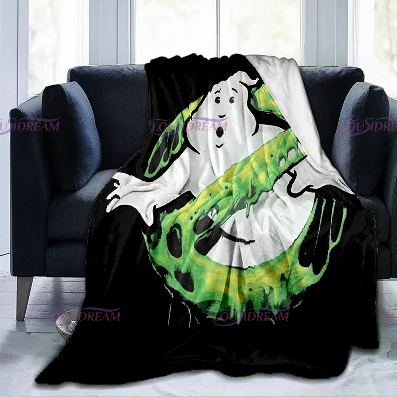 Ghostbusters Print Blanket Soft 3D Classic Movie Cute Ghost Flannel Blanket Throw Blanket for Living Room Bedroom Sofa Nap Quilt