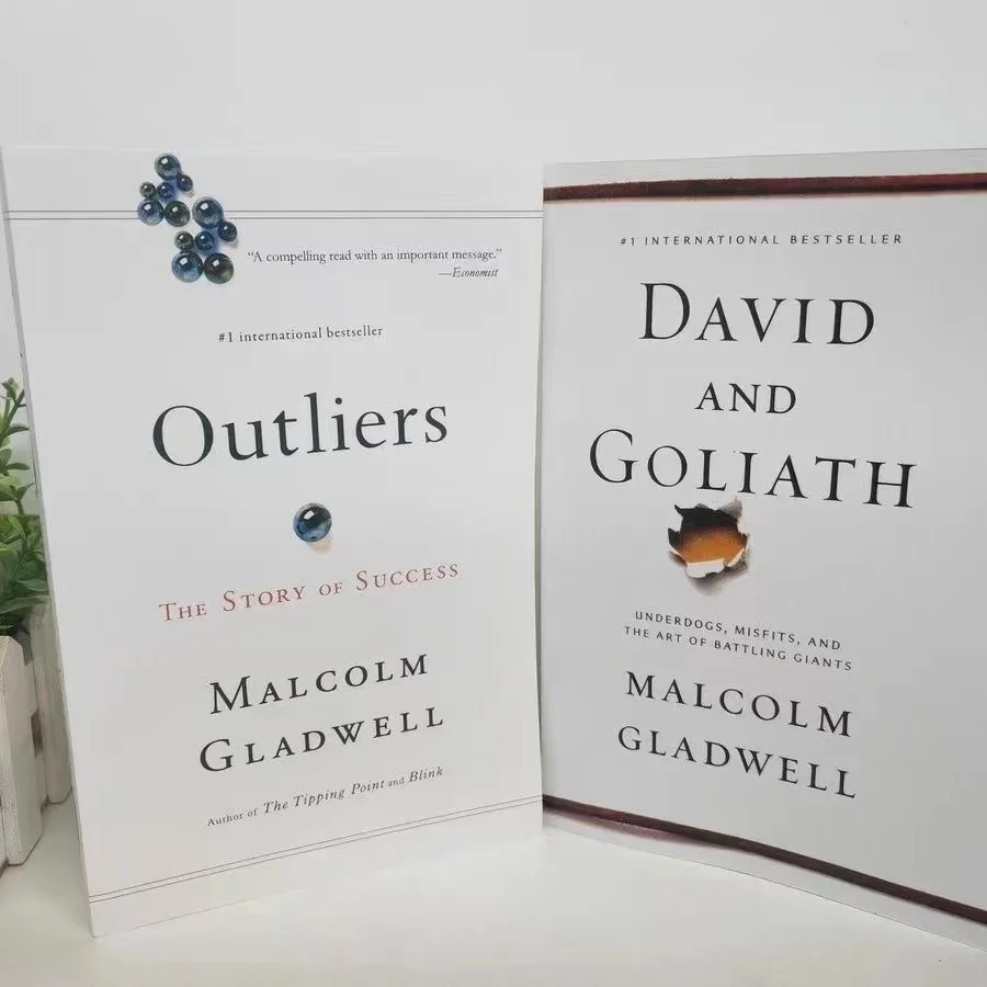 2 Books Set By Malcolm Gladwell Outliers And David and Goliath Psychology Popular Reading Books for Adult