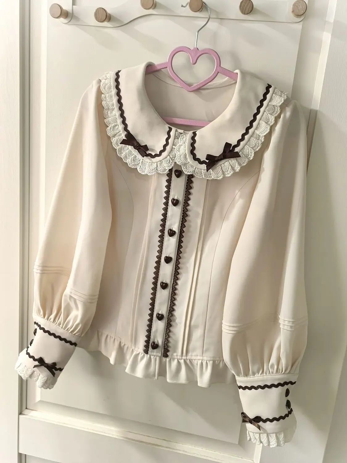 Japanese Lolita Solid Blouse Women Long Sleeve Sweet Kawaii Shirts Tops Y2k Fashion Ruffles Blouses Harajuku