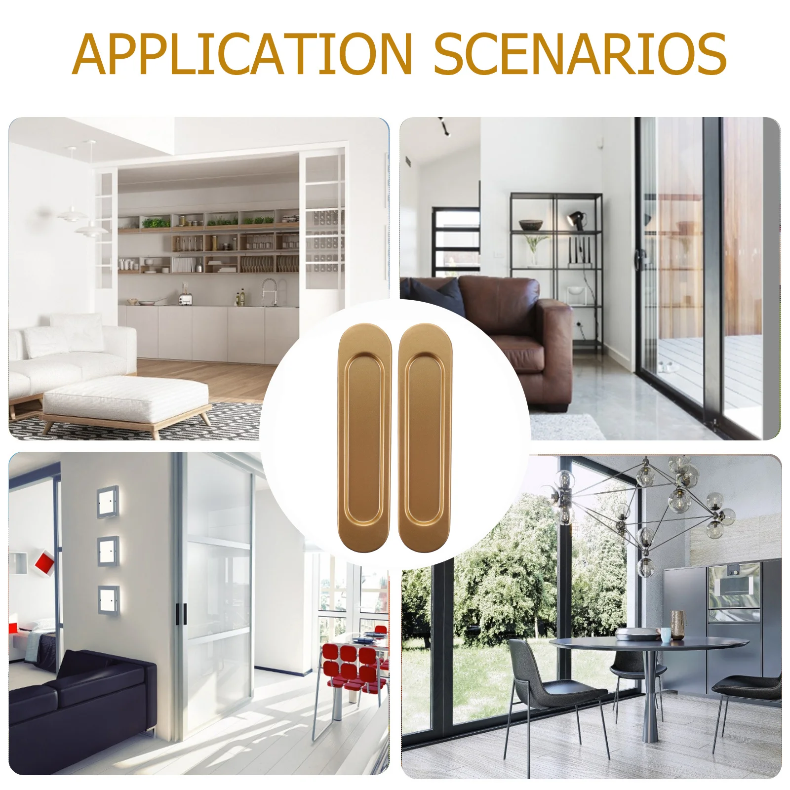 

2Pcs Oval Sliding Door Pulls Metal Handles for Barn Door Glass Closet Upgrade Recessed Finger Pulls Easy Install Decorative