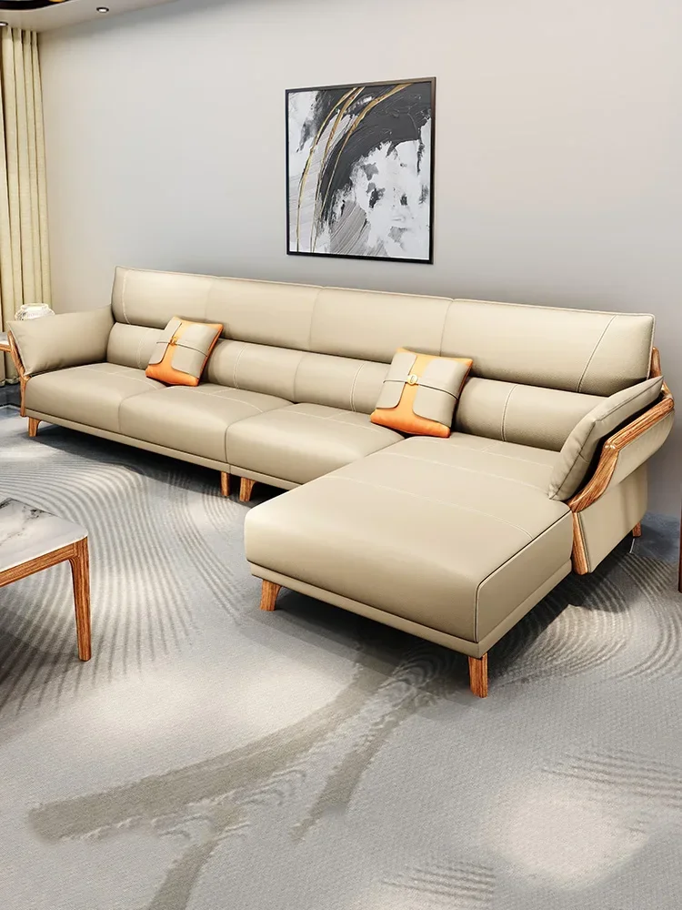 

Living Room Small Apartment Combination Nordic Solid Wood Corner L-Shaped Furniture