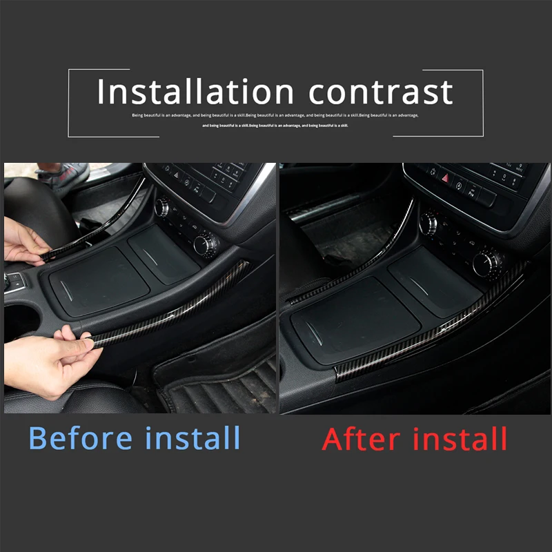 For Mercedes Benz A/GLA/CLA Class 200 220 260 W176 A180 Car Center Console Panel Trim Decoration Sticker ABS interior Accessory