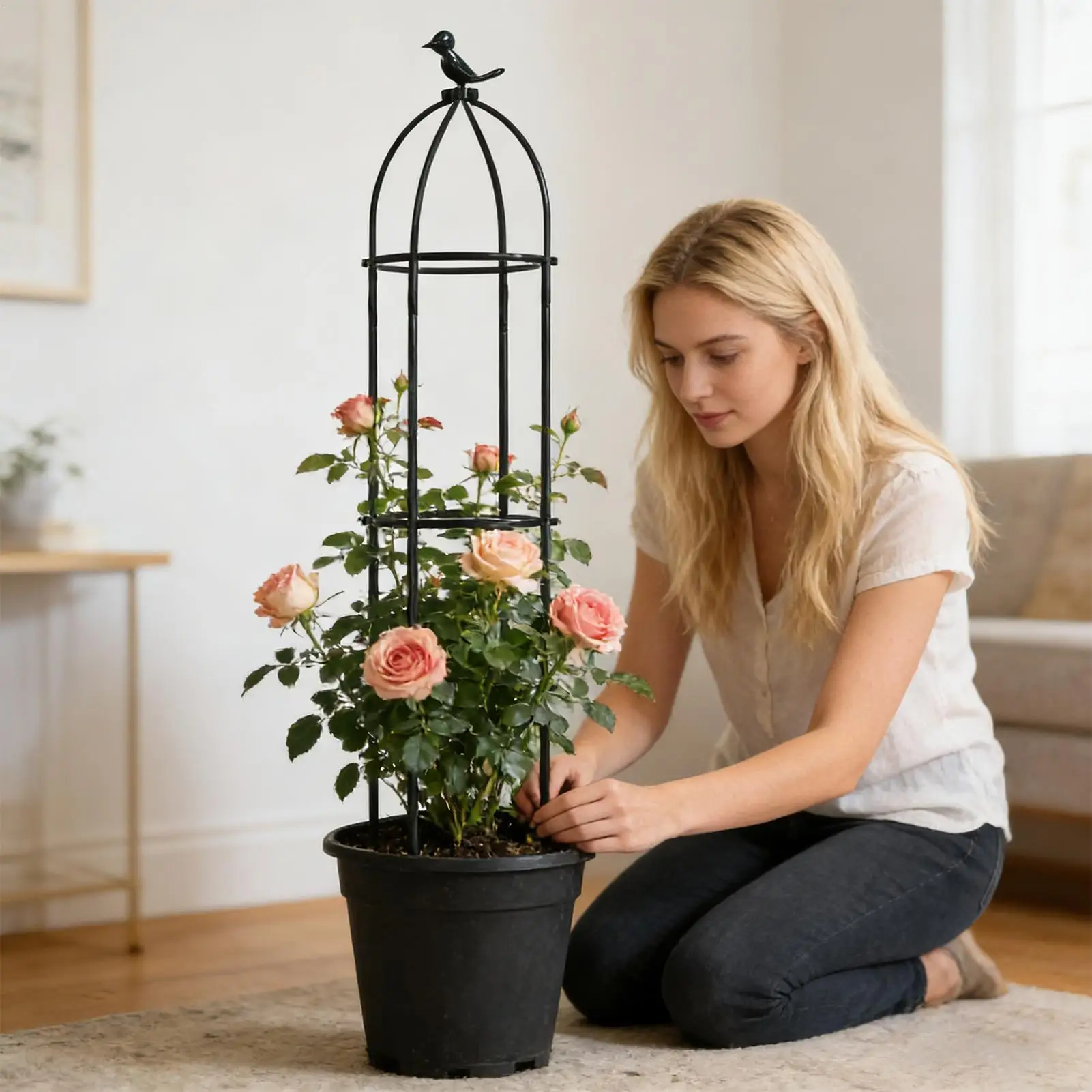 Trellis for Potted Plants Decorative Frame Supports Plant Stakes for Indoor for Outdoor Indoor Rose Clematis Vegetable Fruit